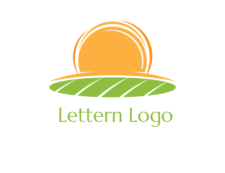 farm field with rising sun logo