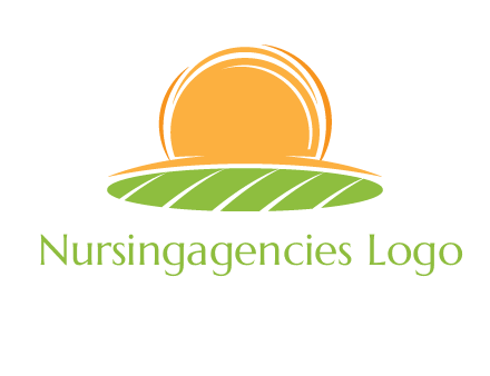 farm field with rising sun logo