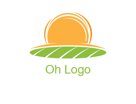 farm field with rising sun logo