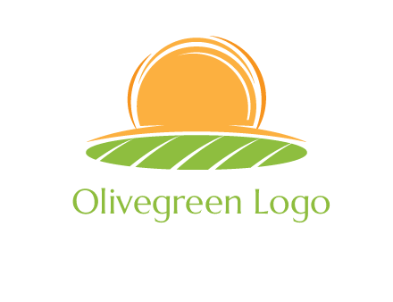 farm field with rising sun logo