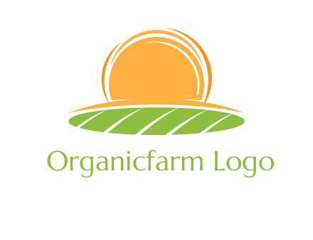 farm field with rising sun logo