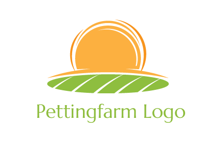 farm field with rising sun logo