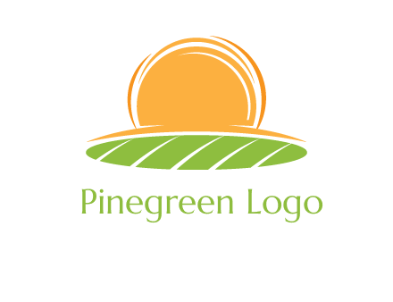 farm field with rising sun logo