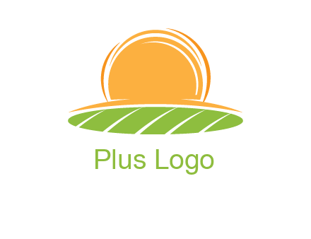 farm field with rising sun logo