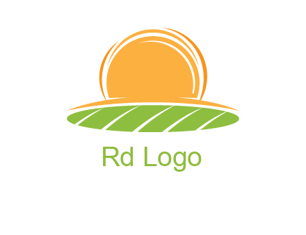 farm field with rising sun logo