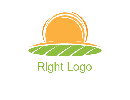 farm field with rising sun logo
