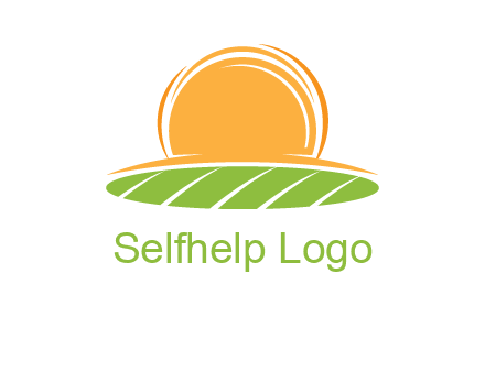 farm field with rising sun logo