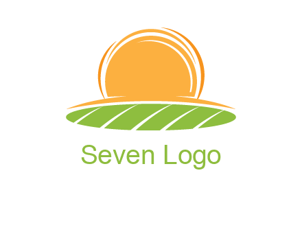 farm field with rising sun logo