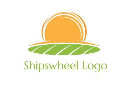 farm field with rising sun logo