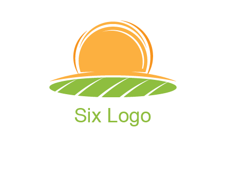 farm field with rising sun logo