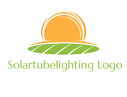 farm field with rising sun logo