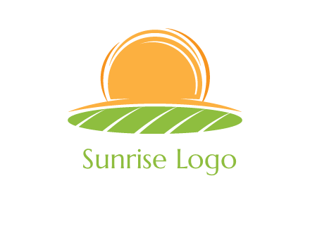 farm field with rising sun logo