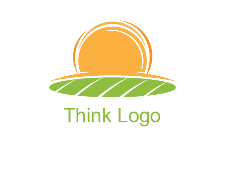 farm field with rising sun logo