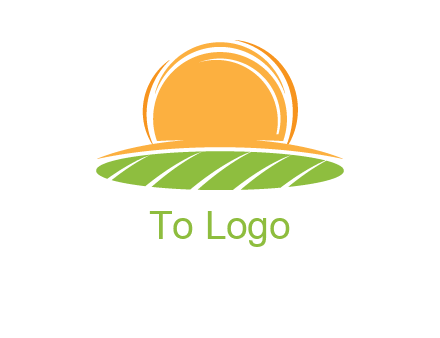 farm field with rising sun logo