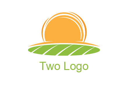 farm field with rising sun logo
