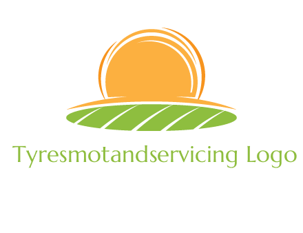 farm field with rising sun logo
