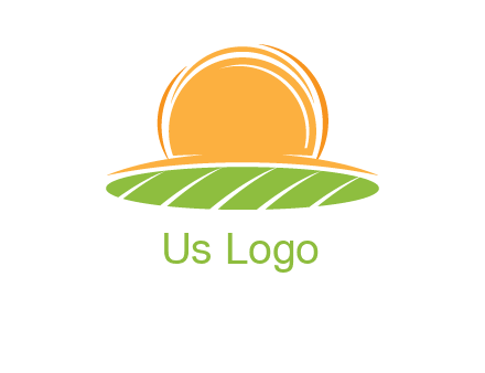 farm field with rising sun logo