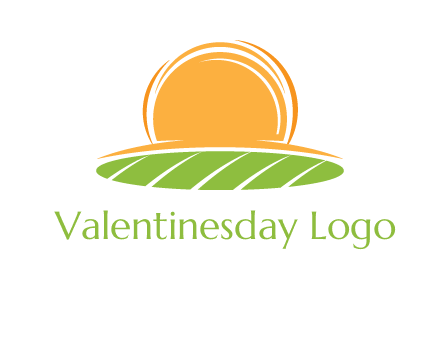 farm field with rising sun logo