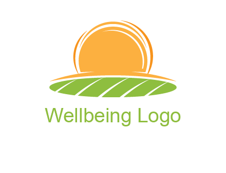 farm field with rising sun logo