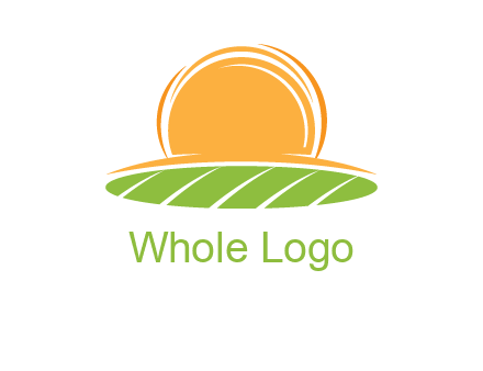 farm field with rising sun logo