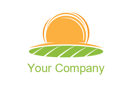 farm field with rising sun logo