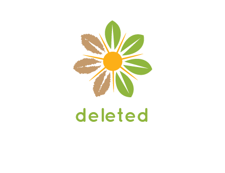 sunshine mixed with leaves forming flower logo