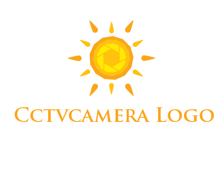 camera shutter inside abstract sun logo