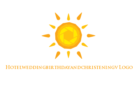 camera shutter inside abstract sun logo