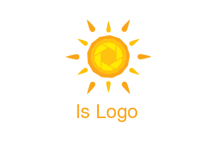 camera shutter inside abstract sun logo