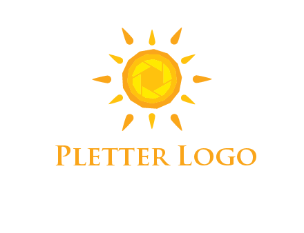 camera shutter inside abstract sun logo