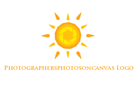 camera shutter inside abstract sun logo