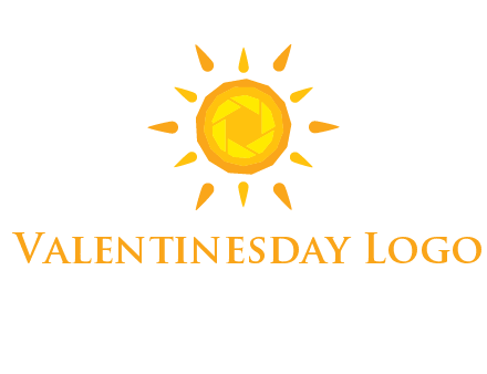 camera shutter inside abstract sun logo