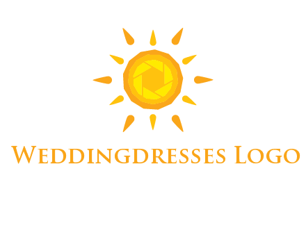 camera shutter inside abstract sun logo