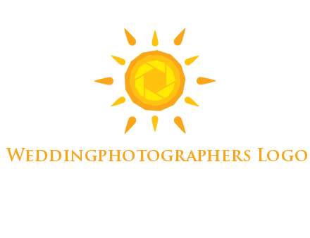 camera shutter inside abstract sun logo