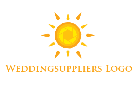camera shutter inside abstract sun logo
