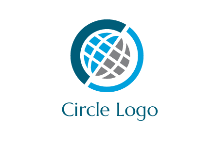 abstract globe inside circle logo