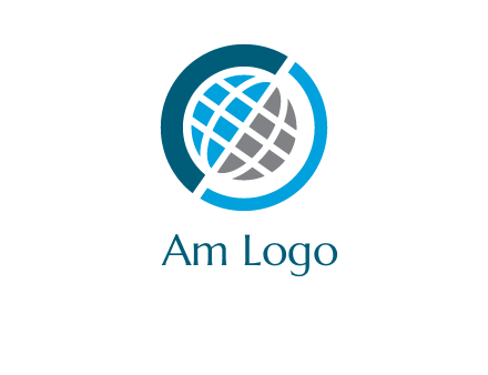 abstract globe inside circle logo