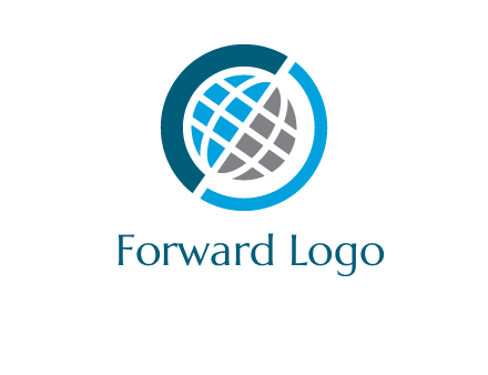 abstract globe inside circle logo