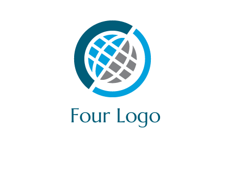 abstract globe inside circle logo