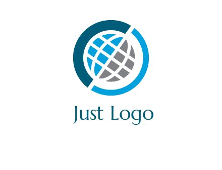 abstract globe inside circle logo