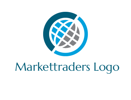 abstract globe inside circle logo