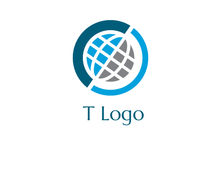 abstract globe inside circle logo