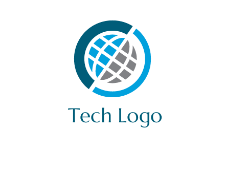 abstract globe inside circle logo