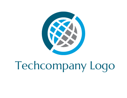 abstract globe inside circle logo