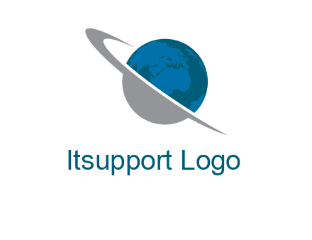 swoosh around the globe icon