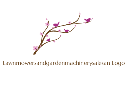 birds in the tree with flowers logo