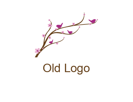 birds in the tree with flowers logo