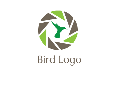 bird inside camera shutter logo