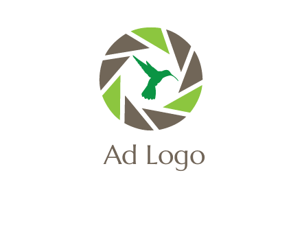 bird inside camera shutter logo