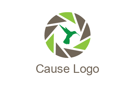 bird inside camera shutter logo